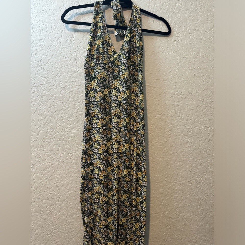 Forever 21 Open Back Floral Halter Dress, Size Medium